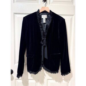 Jeffrey & Dara Velvet Jacket Black Ruffle Tie Gothic Victorian Romantic 10